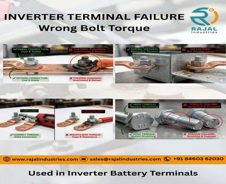Wrong Torque on Inverter Battery Terminals? 7 Causes & the Right Bolt Selection Guide