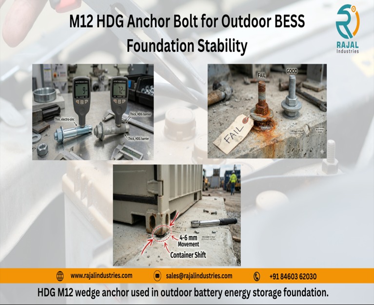5 Reasons M12 Zinc Anchor Bolts Fail in BESS Yards (HDG vs Zinc Analysis)