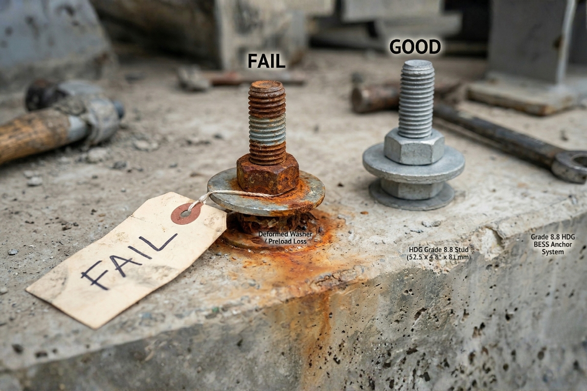 BESS anchor bolt corrosion