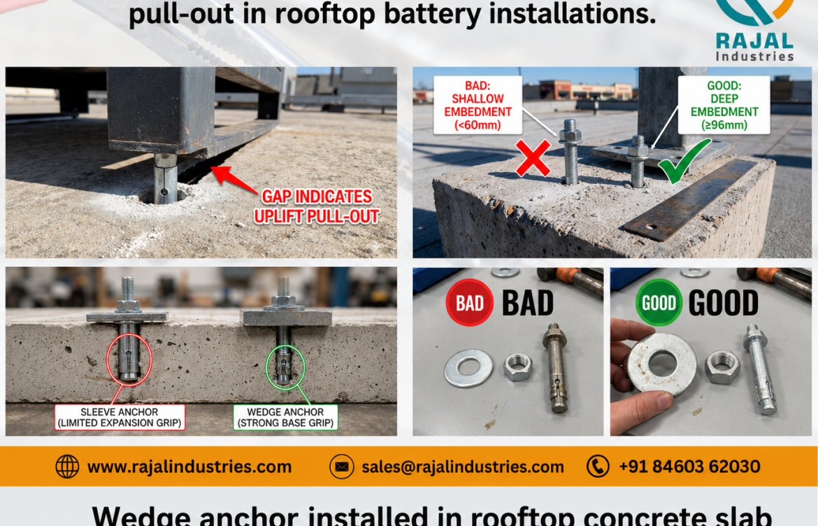 Anchor Pull-Out in Rooftop Battery Storage Systems – Concrete Embedment Guide