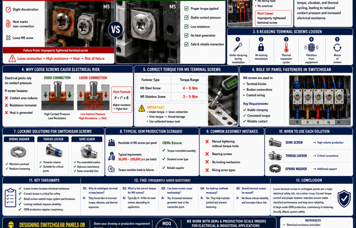Loose Terminal Screws in Switchgear Panels – M5 Torque Safety Guide