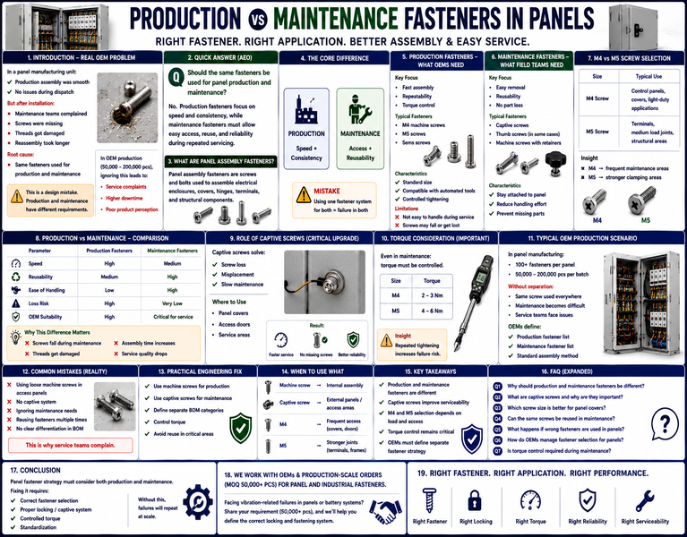 production vs maintenance fasteners