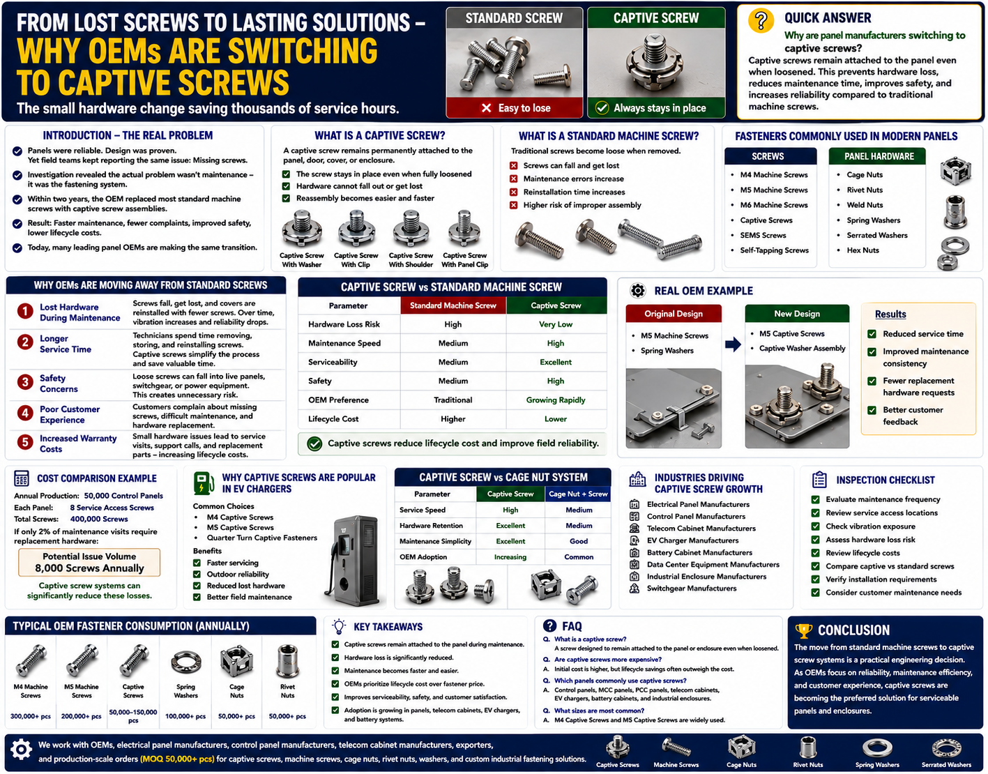 Captive Screws in Electrical Panel Manufacturing