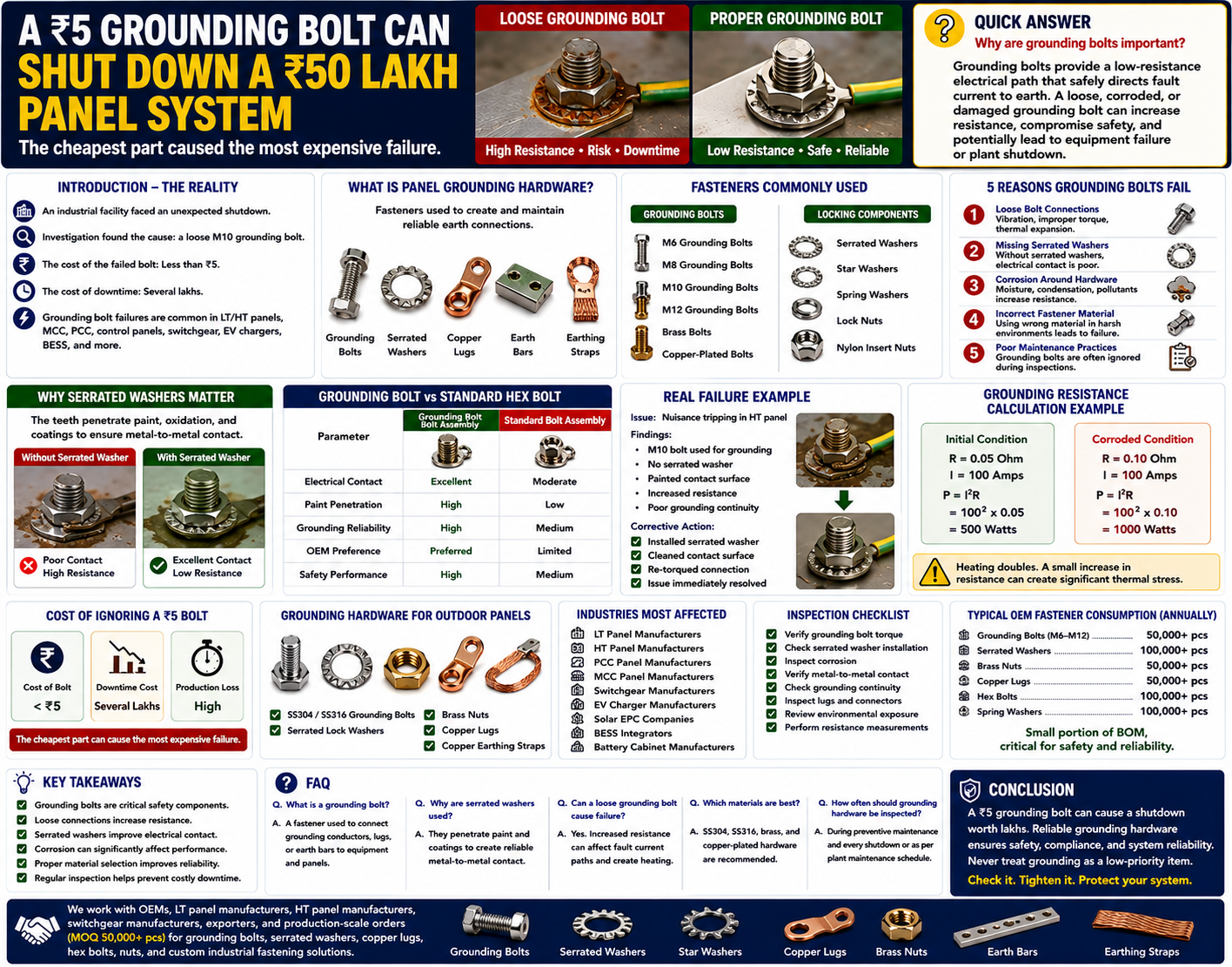 Grounding Bolt Failure in Electrical Panels