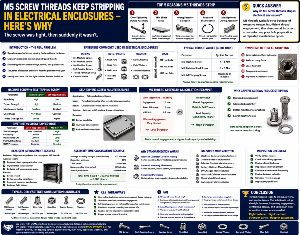 M5 Screw Thread Stripping in Electrical Enclosures