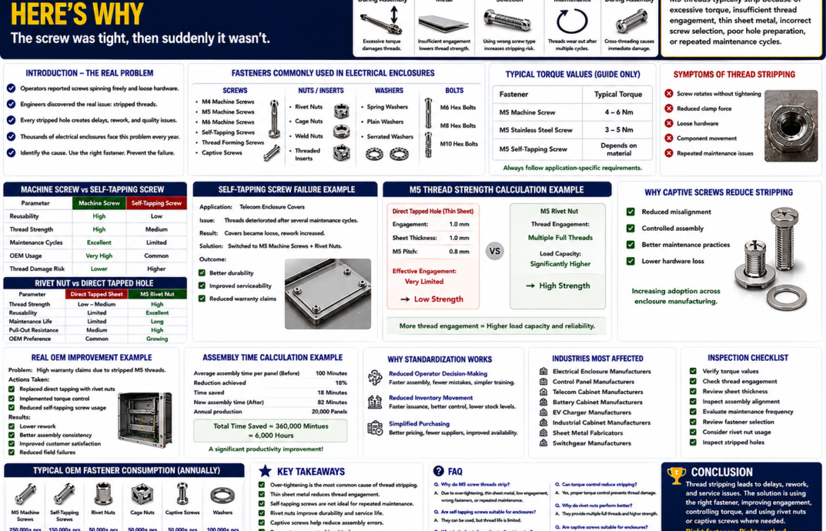 M5 Screw Threads Keep Stripping in Electrical Enclosures – Here’s Why