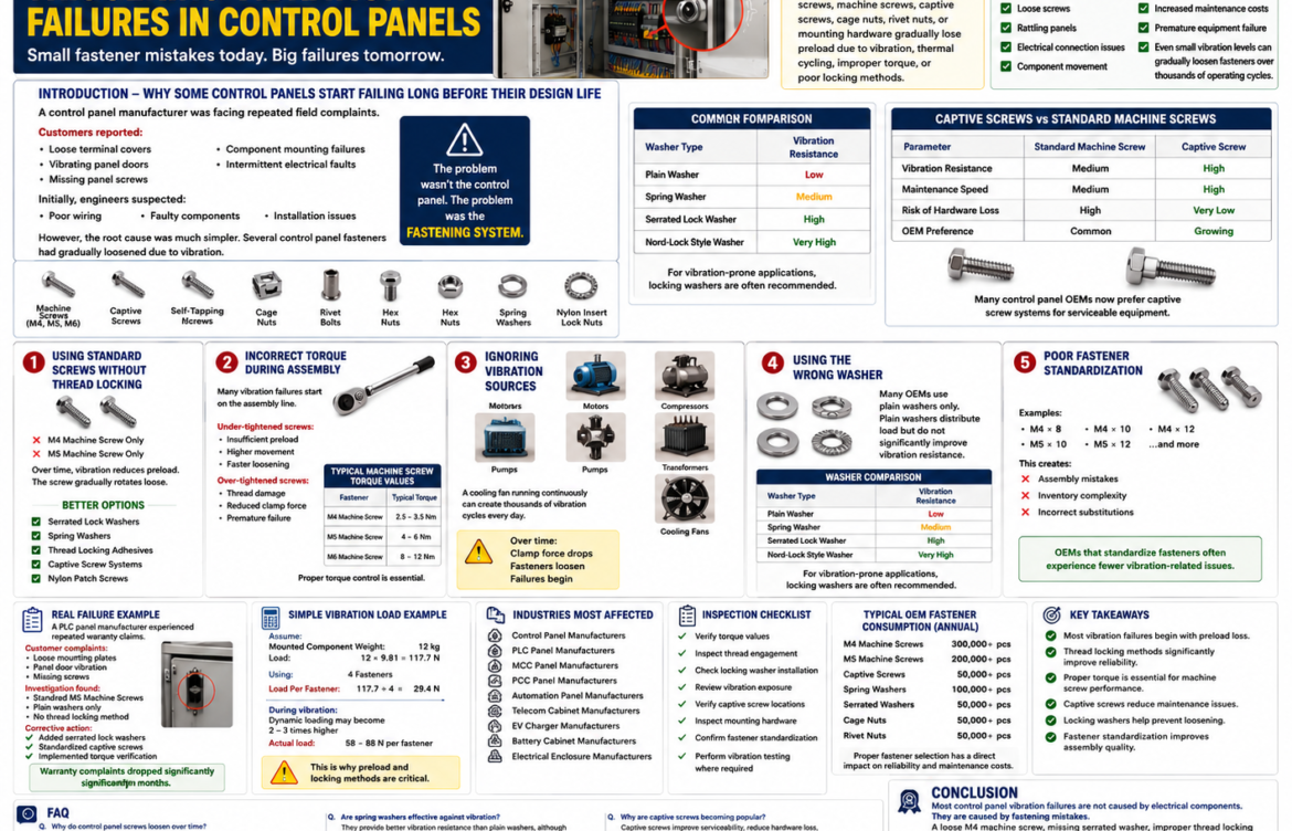 5 Fastener Mistakes Triggering Vibration Failures in Control Panels