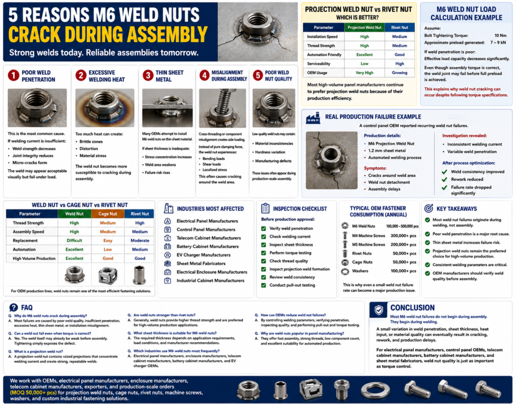 M6 Weld Nuts Crack