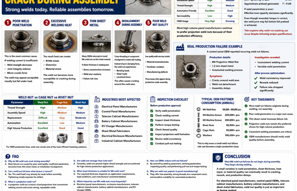 Why M6 Weld Nuts Crack During Panel Assembly