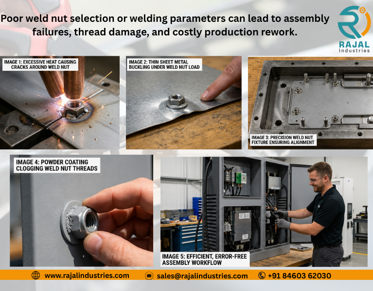 M6 weld nut failure during electrical enclosure assembly