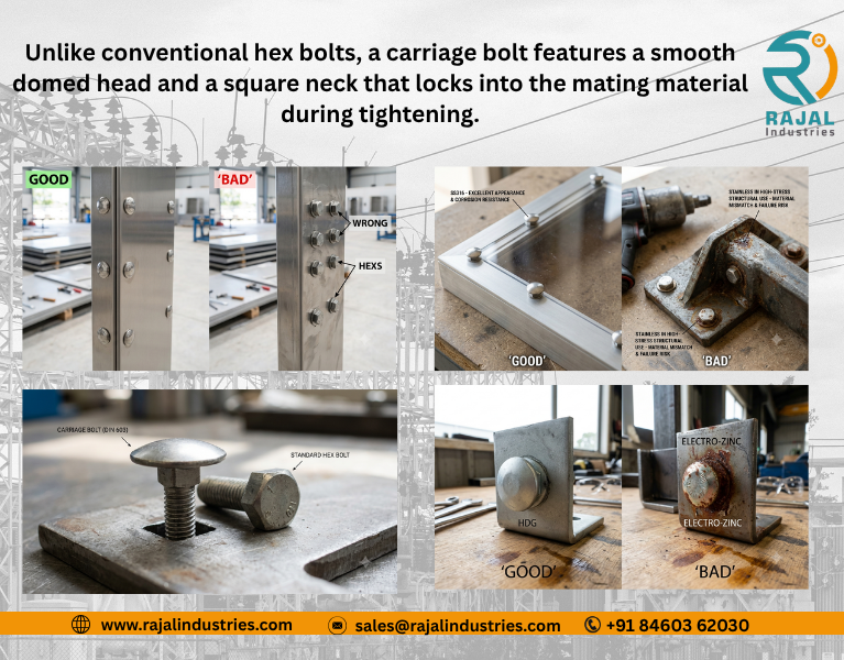 Carriage Bolt Manufacturer in India for Elevator & Electrical Equipment Manufacturers