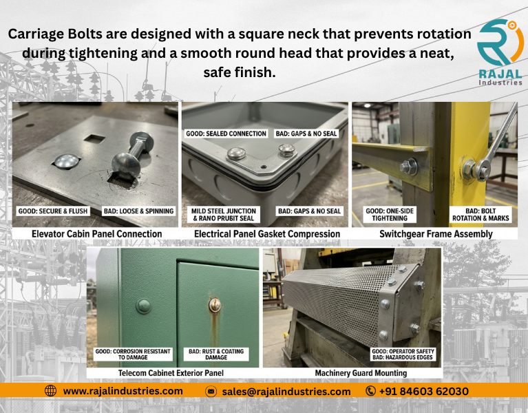 Carriage Bolt Applications in Elevators, Panels & Industrial OEM Equipment