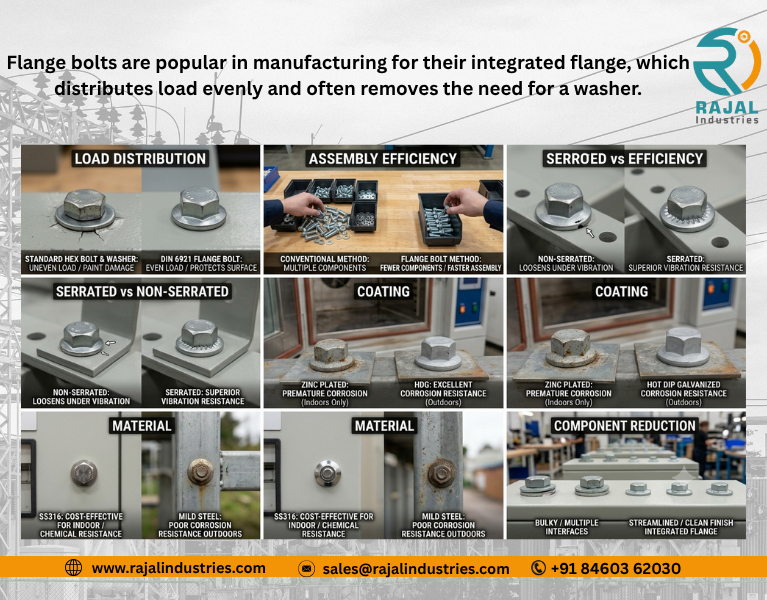Flange Bolt Manufacturer in India for Transformer, Switchgear & Panel OEMs