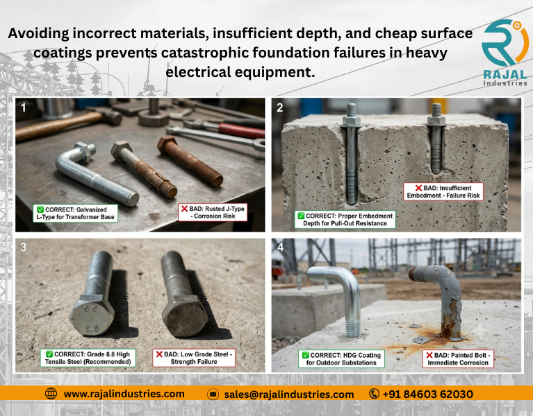 Anchor Bolt Types, Sizes & Specifications for Heavy Electrical Equipment