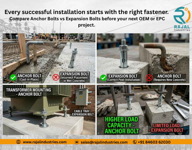 Anchor Bolt vs Expansion Bolt | Which Fastener is Better for Industrial Projects.