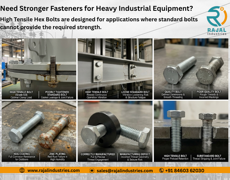 High Tensile Hex Bolt Manufacturer in India for Transformer & Elevator OEMs
