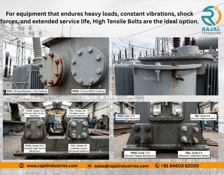 High Tensile Bolts Used in Transformers, Elevators & Heavy Equipment