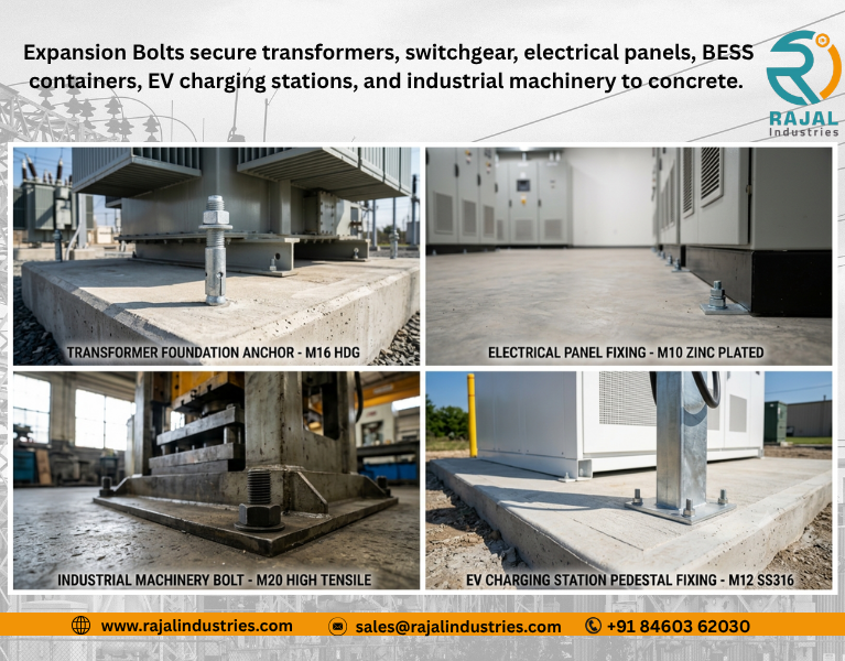 Expansion Bolts Used in Transformer, Switchgear & Electrical Panel Installations
