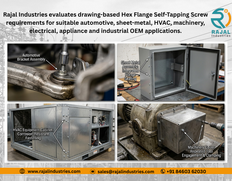 Hex Flange Self-Tapping Screws Used in Automotive, Sheet Metal, HVAC & Machinery