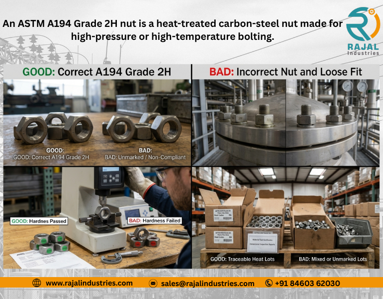 Trusted ASTM A194 Grade 2H Nut Manufacturer in India